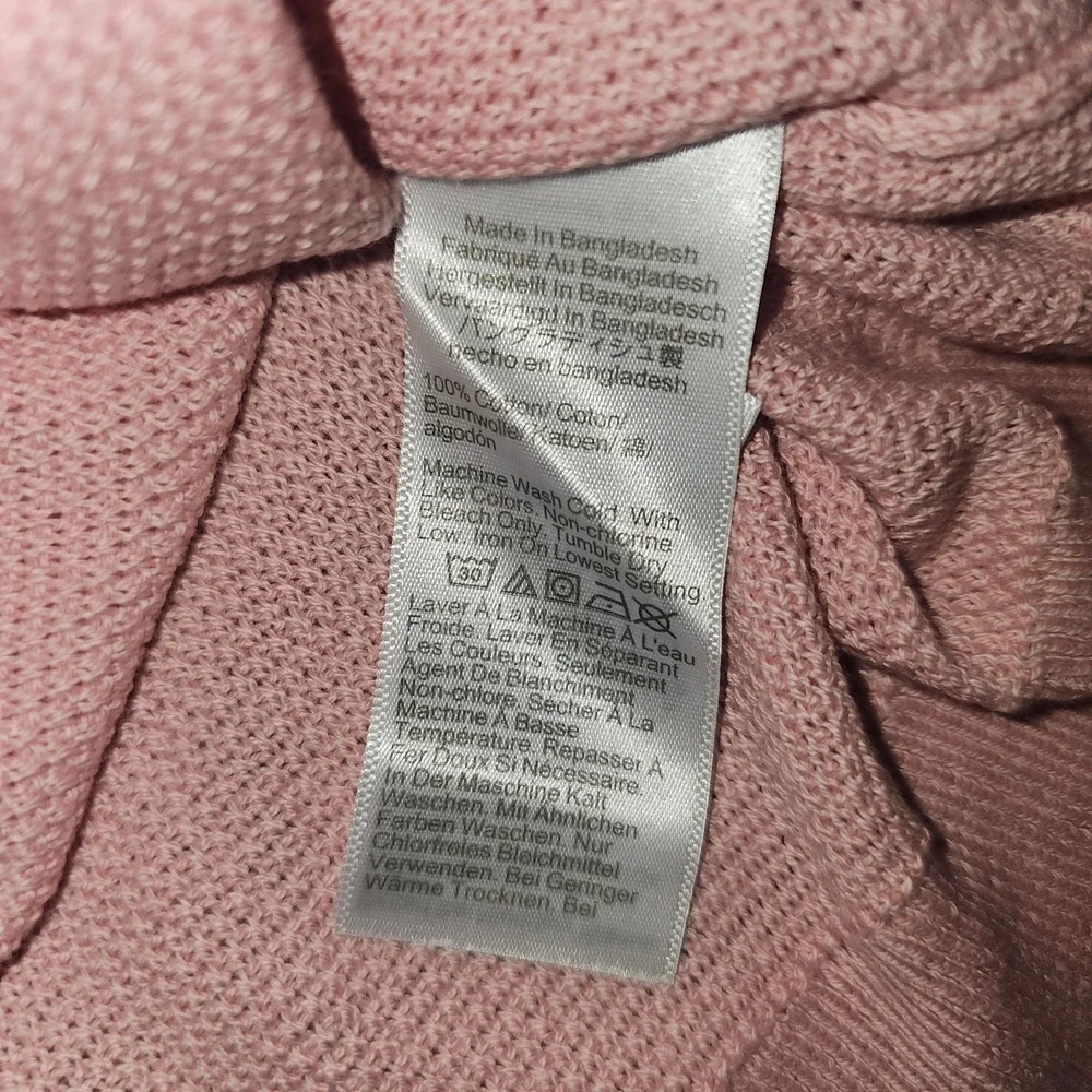 J.Crew Crewneck Sweater Men's Large Pink 100% Cotton Textured Raglan L CD617